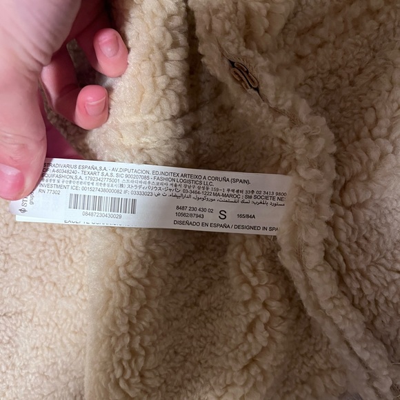 NWOT Stradivarius Faux Shearling Oversized Coat - Picture 5 of 7